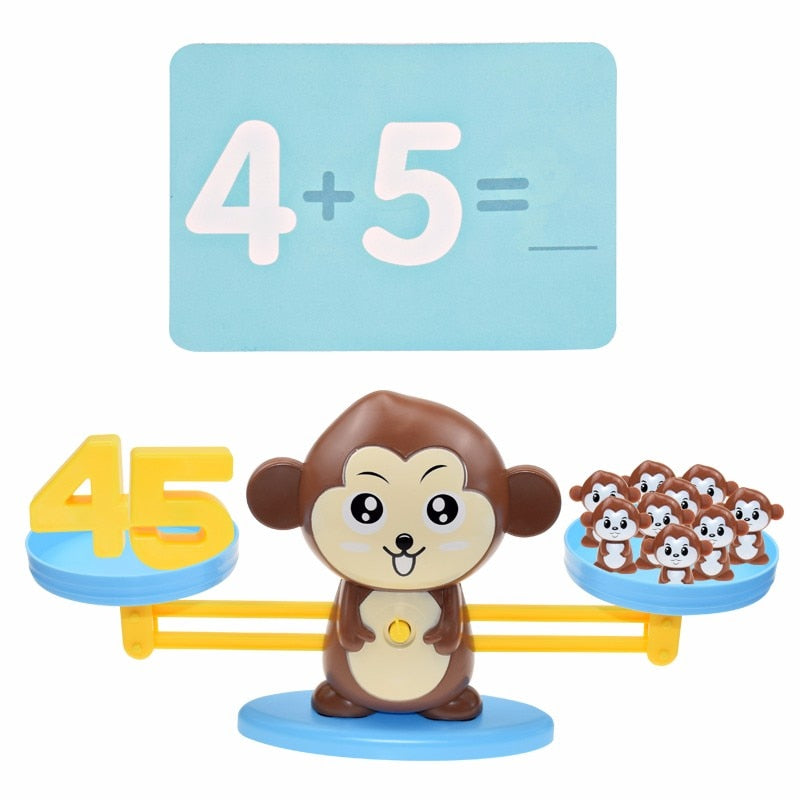 Montessori Math Toy Digital Monkey Balance Scale Educational Math Penguin Balancing Scale Number Board Game Kids Learning Toys