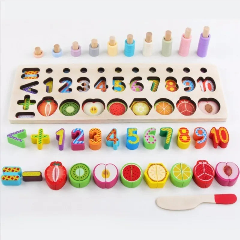 Wooden Montessori Educational Toys For Children Kids Early Learning Infant Shape Color Match Board Toy For 3 Year Old Kids Gift